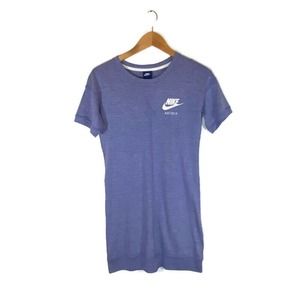 Vintage Y2K Nike XS T-Shirt Dress Activewear Gym Perwinkle Heathered Blue